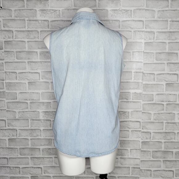 Vintage 90s Hip Hop Mickey Unlimited Jerry Leigh Sleeveless Button Up Top, sz S - Picture 5 of 8